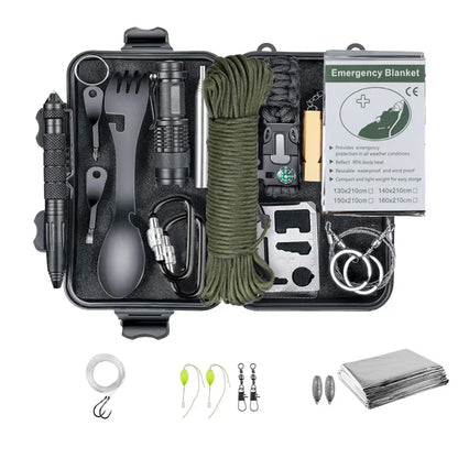 Kit de survie d'urgence professionnel, équipement de Camping multifonction