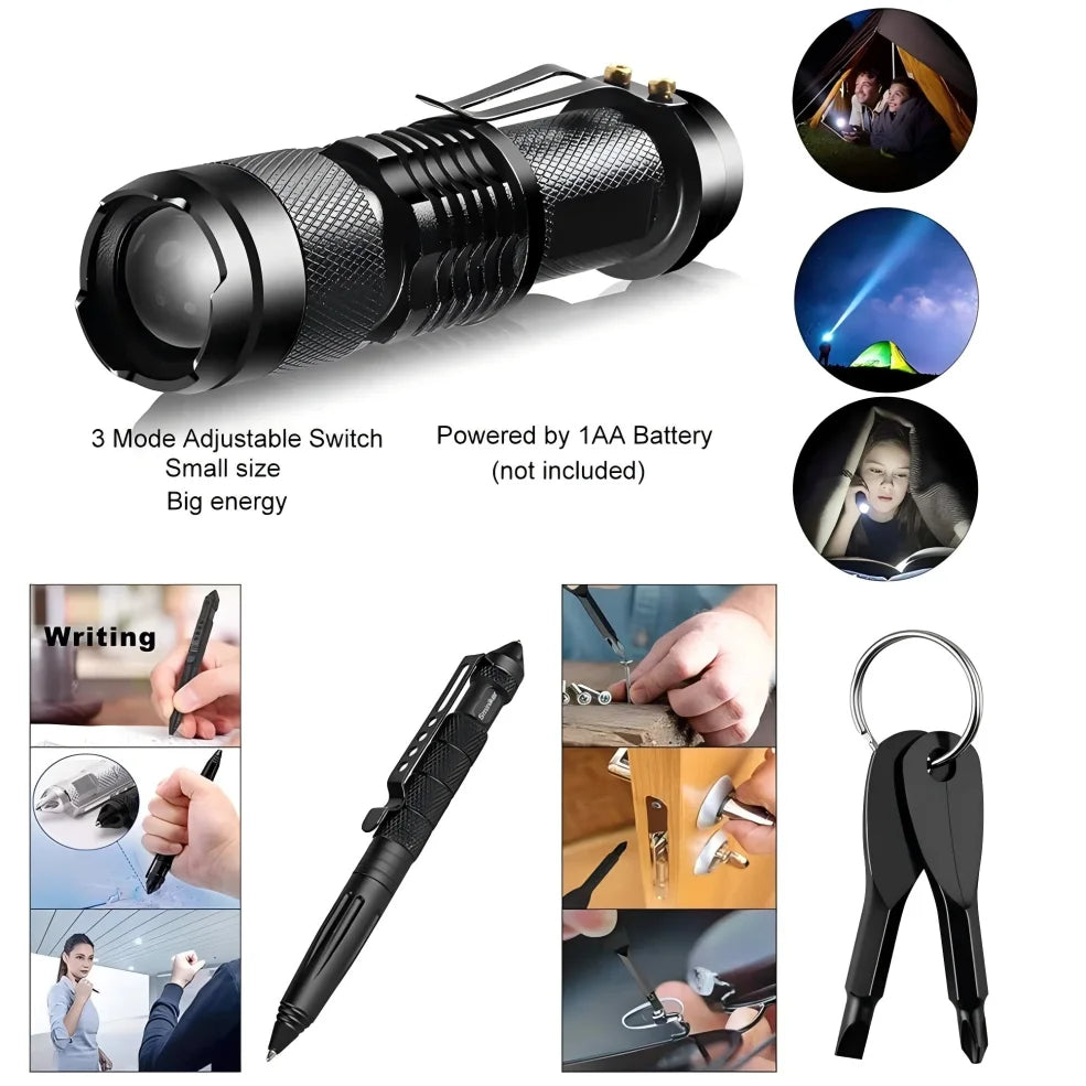 Kit de survie d'urgence professionnel, équipement de Camping multifonction